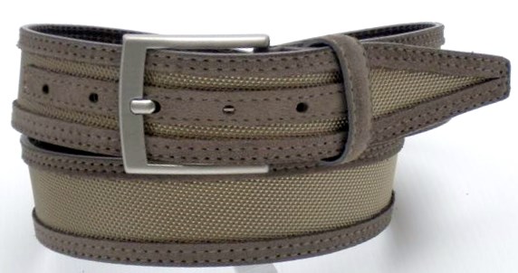 Cintura Uomo Tela+Camoscio -Taupe 40mm